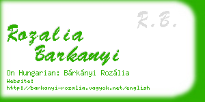 rozalia barkanyi business card
