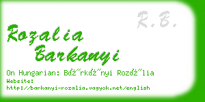 rozalia barkanyi business card